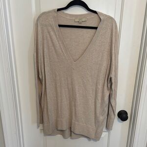 Loft Beige V-Neck Sweater